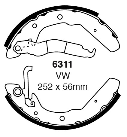 Būgninių stabdžių kaladėlės EBC 6311