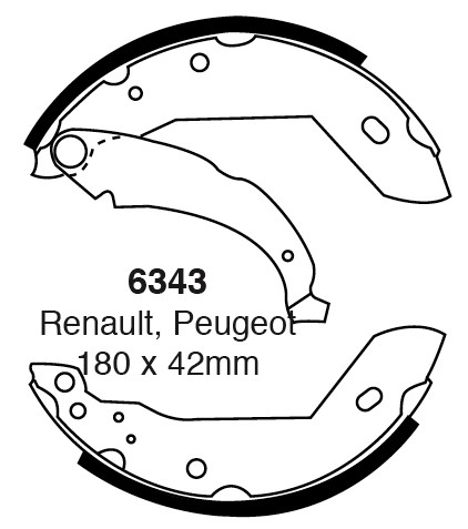 Būgninių stabdžių kaladėlės EBC 6343