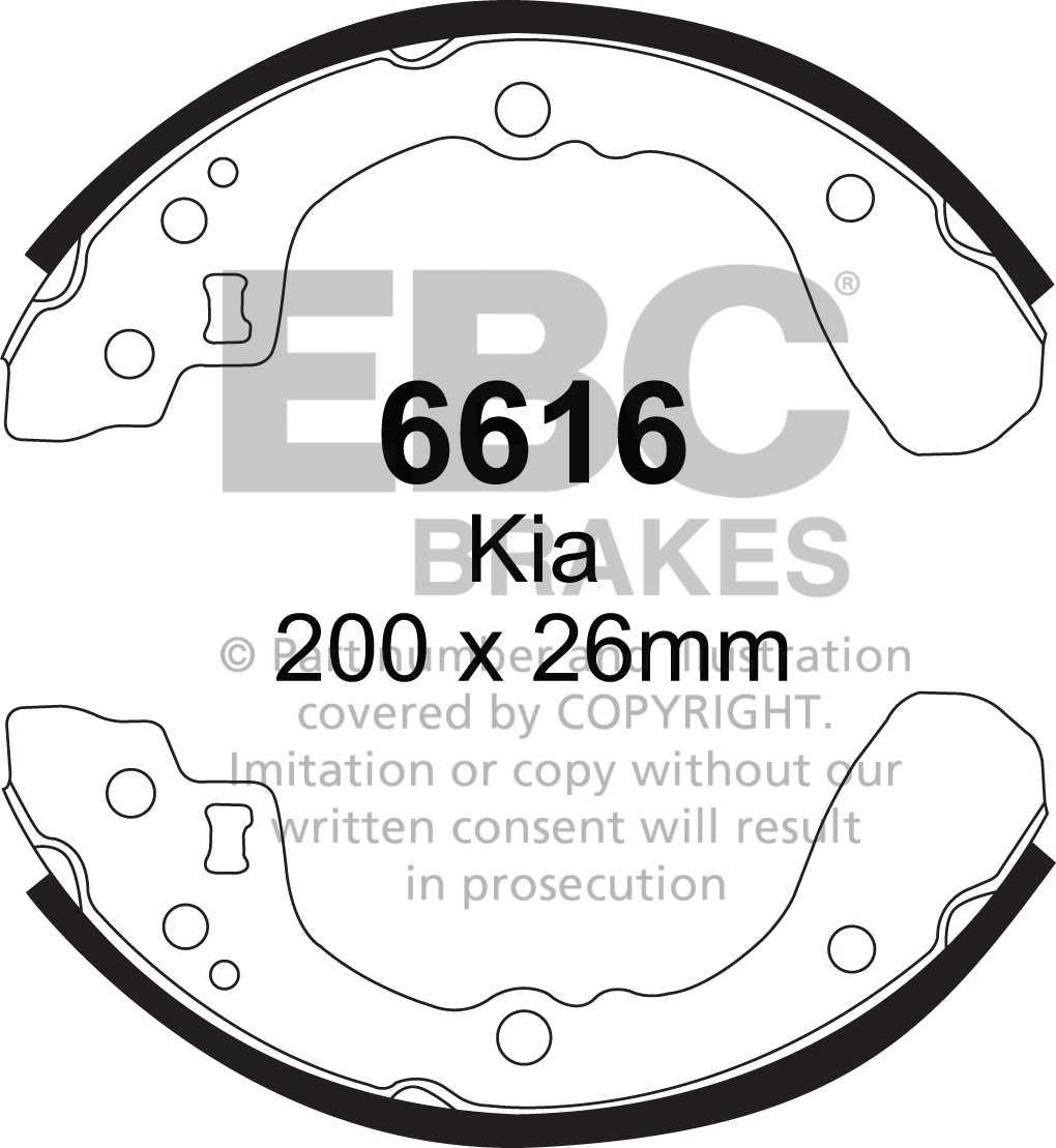 Būgninių stabdžių kaladėlės EBC 6616
