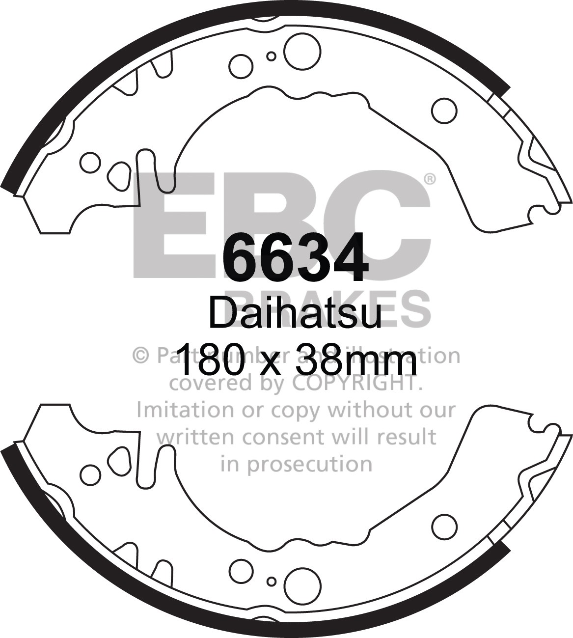 Būgninių stabdžių kaladėlės EBC 6634