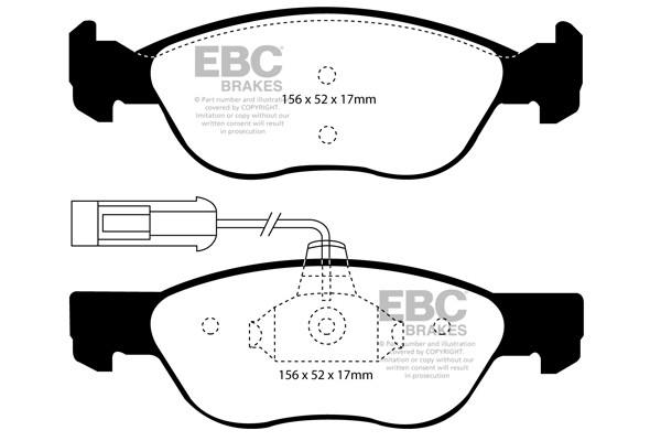 Stabdžių kaladėlės EBC "Ultimax" DP1060