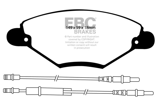 Stabdžių kaladėlės EBC "Ultimax" DP1371