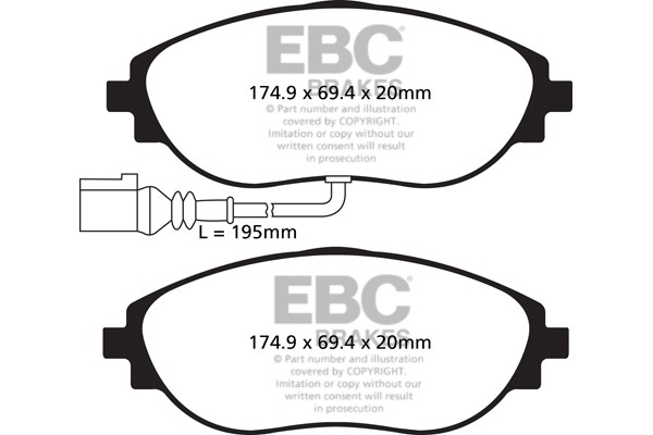 Stabdžių kaladėlės EBC "Ultimax" DPX2127